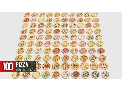 Pizza Pack Collection Low-poly 3D model