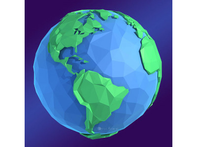 Planet Earth Low Poly Art Style  Low-poly 3D model