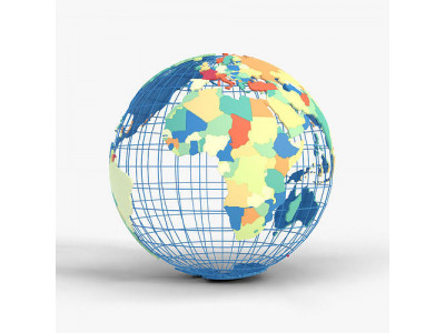 Political Globe With Countries 3D model