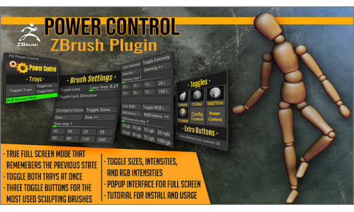 Power Control ZBrush Plugin 3D model