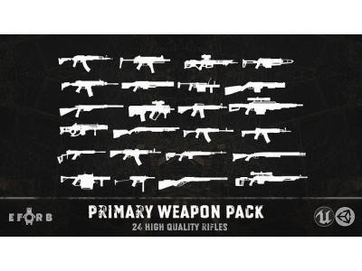 Primary weapon pack Low-poly 3D model