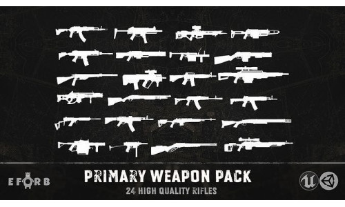Primary weapon pack Low-poly 3D model
