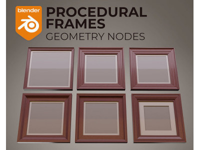 Procedural Picture Frame for Blender Geometry Nodes 3D model