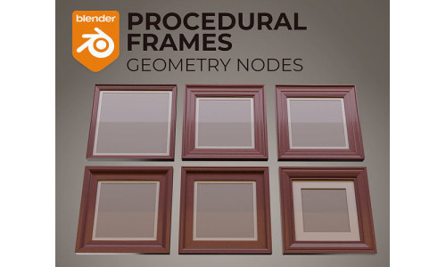 Procedural Picture Frame for Blender Geometry Nodes 3D model