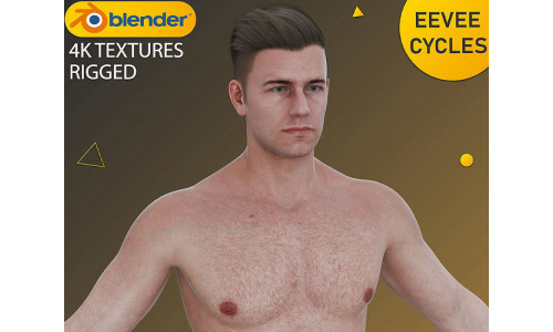 Realistic Advanced Male Character 1 - Rigged - 4K Textures Low-poly 3D model