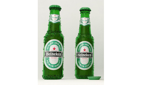Heineken Beer Bottle 3D model Low-poly 3D model