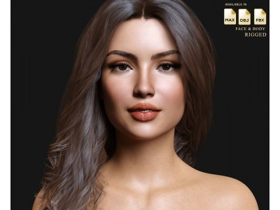 Realistic Sexy Girl Naked Rigged Model  Low-poly 3D model