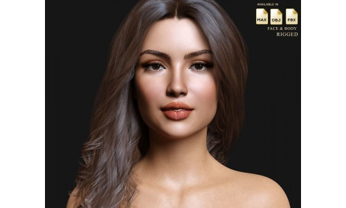 Realistic Sexy Girl Naked Rigged Model  Low-poly 3D model