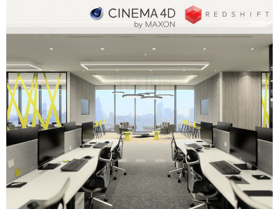 Redshift - C4D scene files - Office Space Interior 3D model