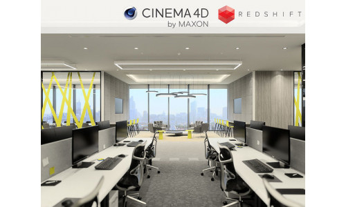 Redshift - C4D scene files - Office Space Interior 3D model