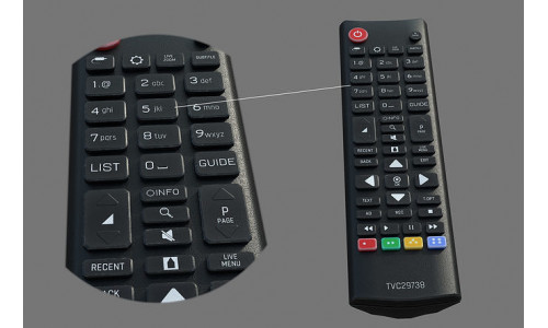 Remote Control for TV Low-poly 3D model
