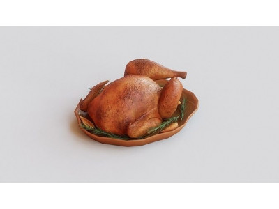 Roasted Turkey G52 Low-poly 3D model