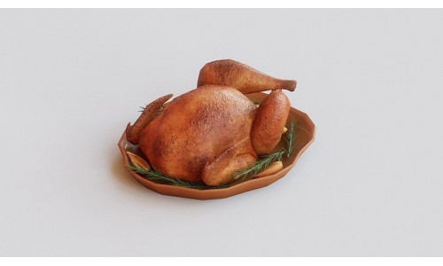 Roasted Turkey G52 Low-poly 3D model