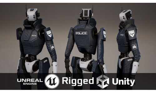 Robot 3 Low-poly 3D model
