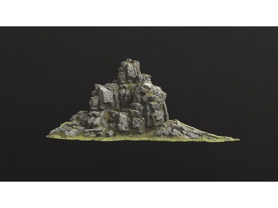Rock Island mountains 1 Low-poly 3D model