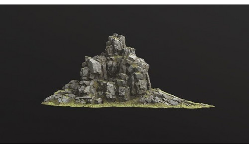 Rock Island mountains 1 Low-poly 3D model