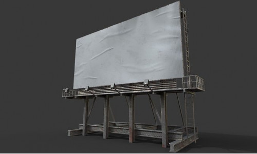 Rooftop Billboard model Low-poly 3D model