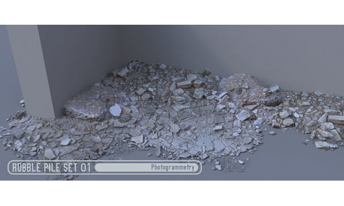Rubble Pile Set 01 Low-poly 3D model