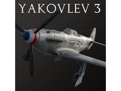 Russian Soviet fighter aircraft Yakovlev Yak 3 3D model