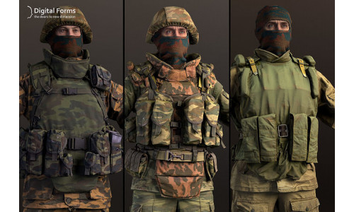 Russian uniform pack 3D model