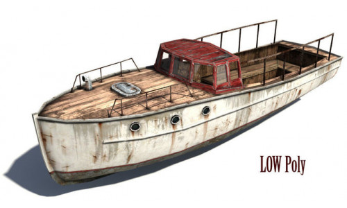 Rusty boat 2 Low-poly 3D model
