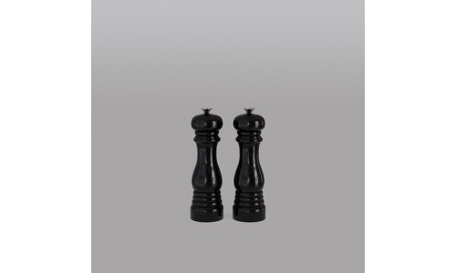 Salt and Pepper Mill Set Glossy Black Low-poly 3D model