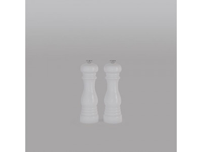 Salt and Pepper Mill Set Glossy White Low-poly 3D model