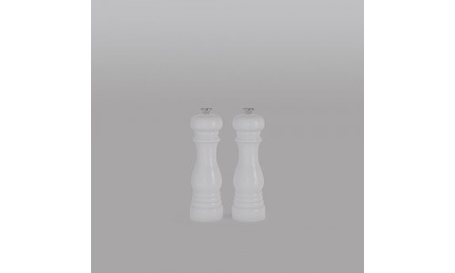 Salt and Pepper Mill Set Glossy White Low-poly 3D model