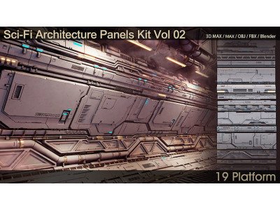 Sci-Fi Architecture Panels Kit Vol 02 3D model