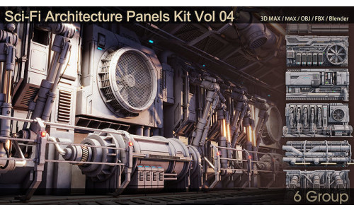 Sci-Fi Architecture Panels Kit Vol 04 3D model