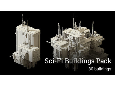 Sci-Fi Buildings Pack - 30 Buildings 3D model
