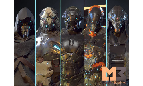 Sci-Fi Characters Pack Low-poly 3D model