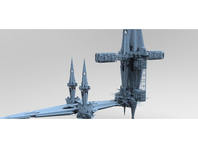 Sci fi Core crystal Shard Bridge Building Shards 4  3D model