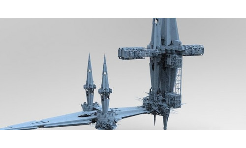 Sci fi Core crystal Shard Bridge Building Shards 4  3D model