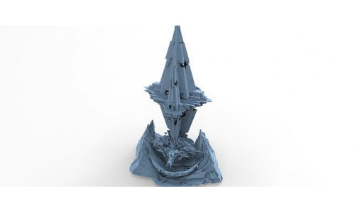 Sci fi Core crystal Shard Rocks Tide Dish 3 3D model