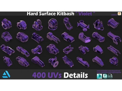 Sci-Fi Hard Surface Kitbash 400 Details 3D model