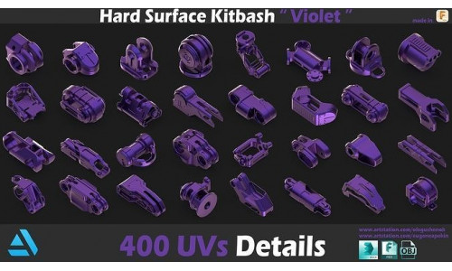 Sci-Fi Hard Surface Kitbash 400 Details 3D model