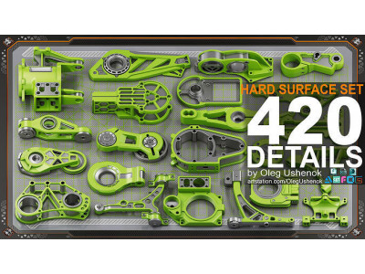 Sci-Fi Hard Surface Mechanical KITBASH 420 DETAILS 3D model