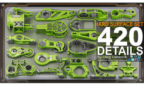 Sci-Fi Hard Surface Mechanical KITBASH 420 DETAILS 3D model
