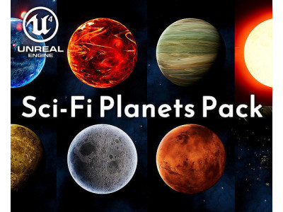 Sci-Fi Planets Pack Low-poly 3D model