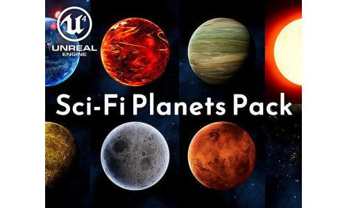 Sci-Fi Planets Pack Low-poly 3D model