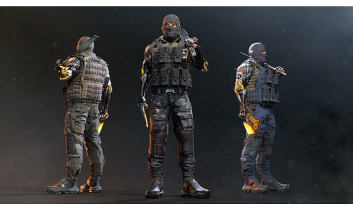 Sci-fi Soldier Riged Low-poly 3D model