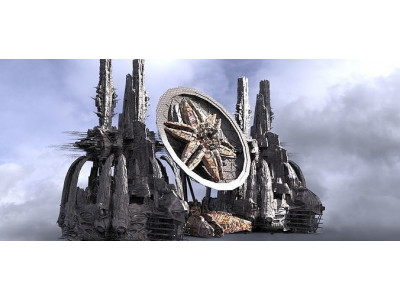 Sci Fi Wraith Satellite City Towers 3D model