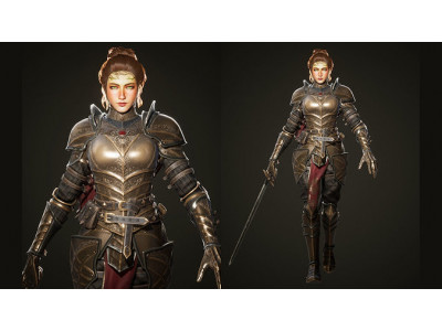 Sentinel Female Knight Character Low-poly 3D model