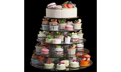 Set of desserts and cakes 3D model