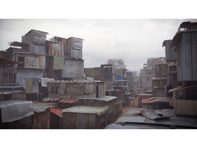 Shantytown modules Low-poly 3D model