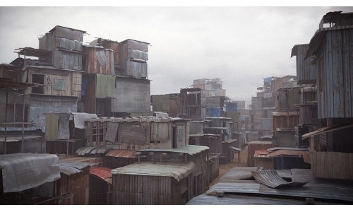 Shantytown modules Low-poly 3D model