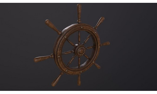 Ship Wheel 3D Model Low-poly 3D model