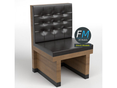 Single seat diner booth banquette 2 3D model