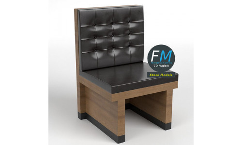 Single seat diner booth banquette 2 3D model